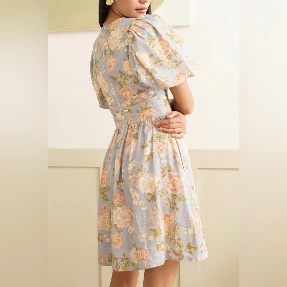 NEW NWT Yumi Kim Gayle Linen Dress In Mellow Brook Crystal Floral Print